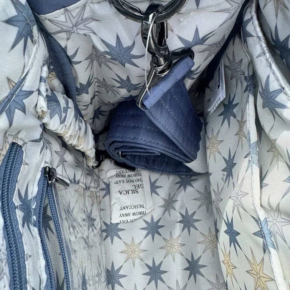 NWT LUG Dilly Dally Convertible Blue Quilted Tote Travel Bag/Purse ~ Crossbody